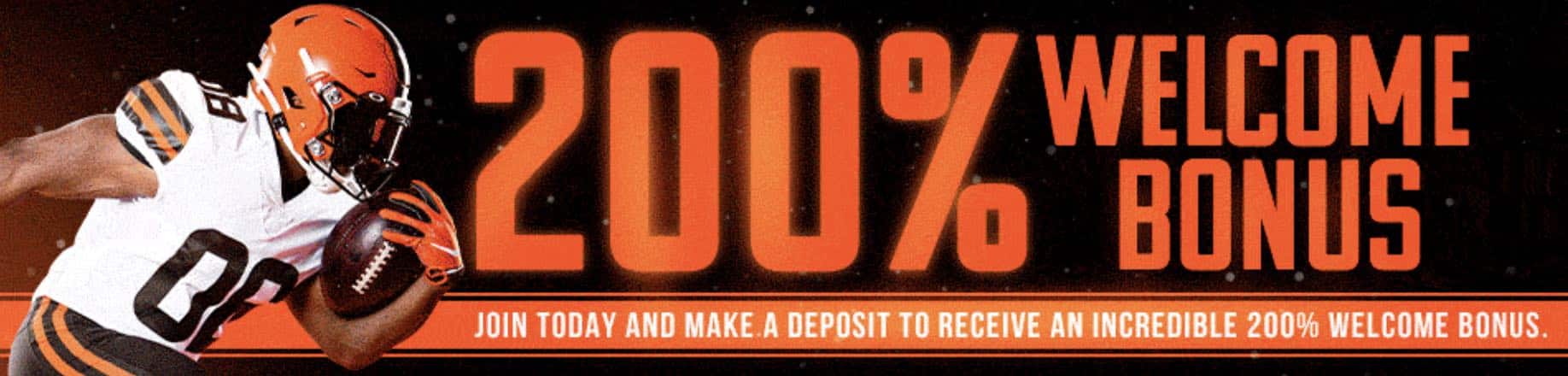 A screenshot of the banner ad for BetNow's crypto welcome bonus