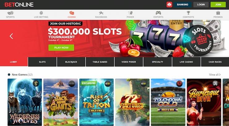 Betonline casino lobby