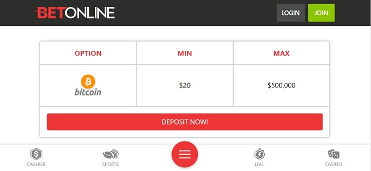 BetOnline Mobile Bitcoin