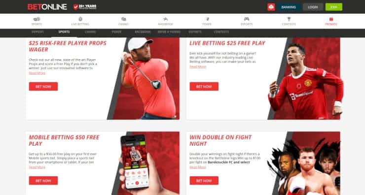 BetOnline Risk-Free Bets