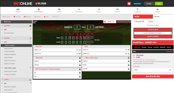 BetOnline Live MLB