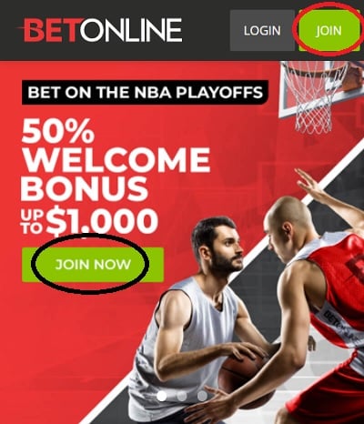 BetOnline Mobile Join Buttons