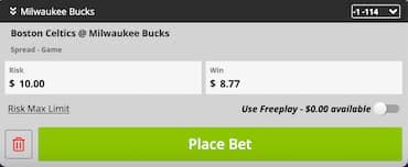 BetOnline New Hampshire Mobile Bet Slip