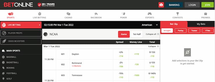 BetOnline sharp sportsbooks