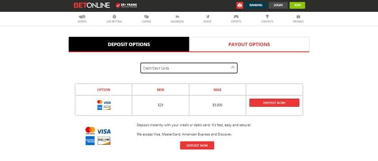 best online betting sites BetOnline deposit options form
