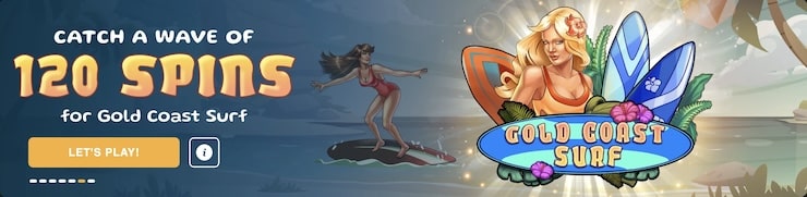 The banner ad for the 120 spins offer at the online casino BetWhale