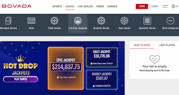 Bovada Hot Drop Jackpots