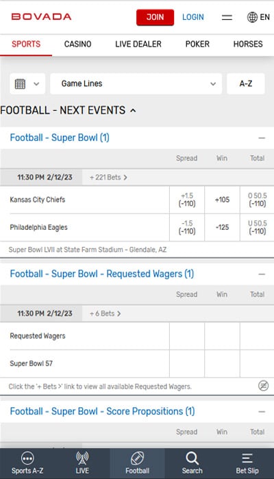 Bovada Super Bowl