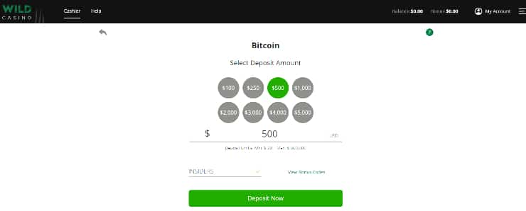 BTC Blackjack - Make a Deposit