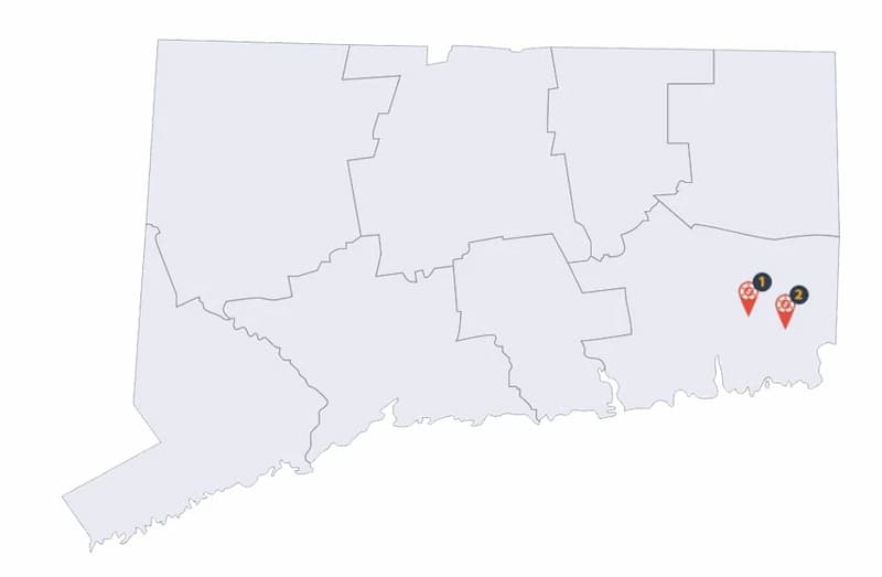 connecticut casinos map