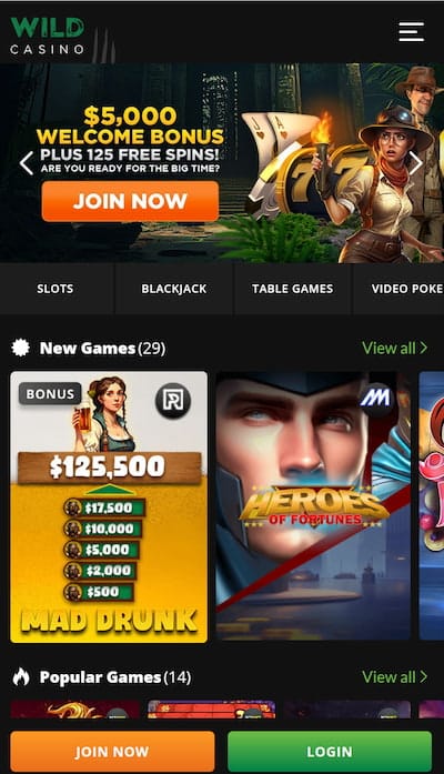 Wild casino app join