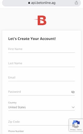 BetOnline Missouri mobile signup