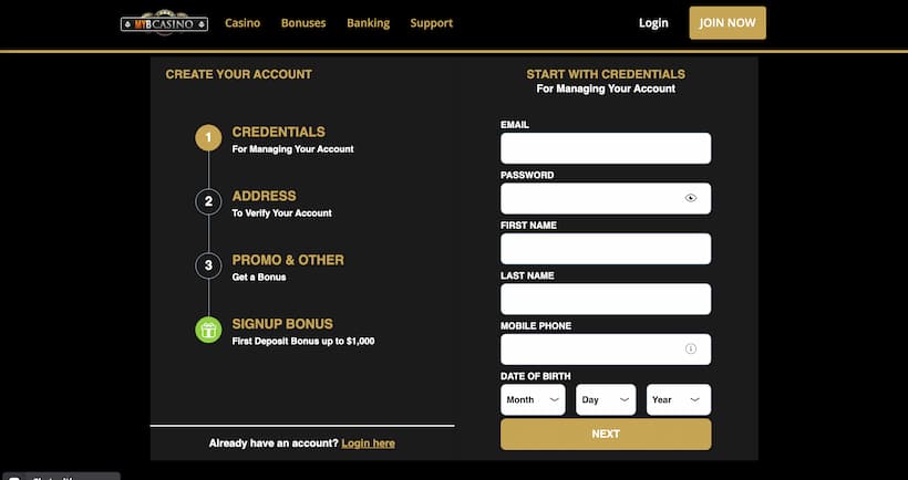 mybcasino-registration-step-two