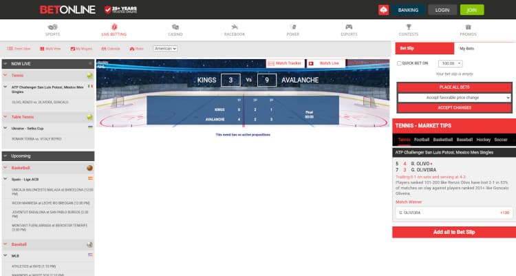 BetOnline Live Hockey