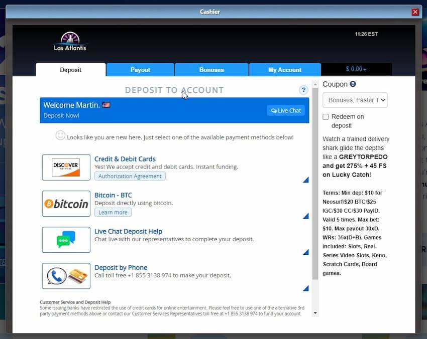 Registration - deposit