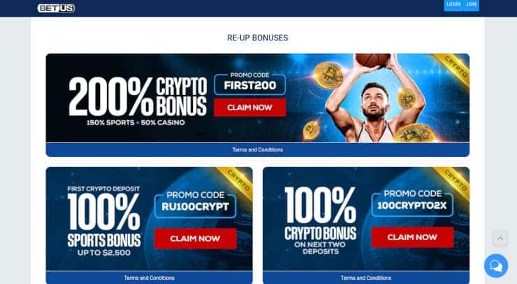 BetUS Crypto Sports Reload