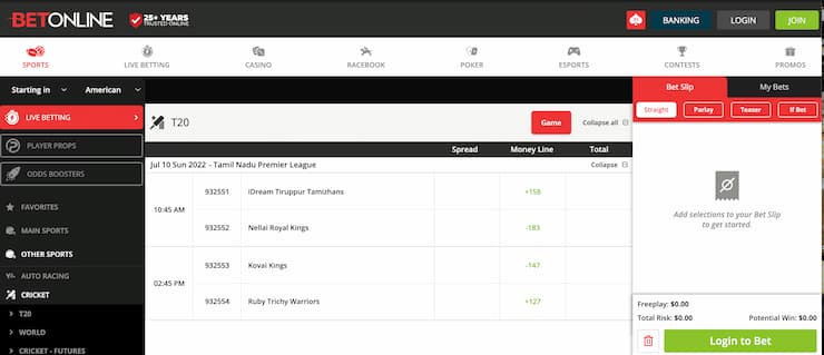 betonline - cricket betting apps