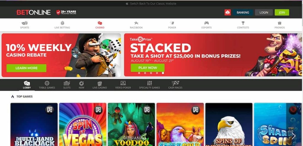 Betonline Casino Homepage