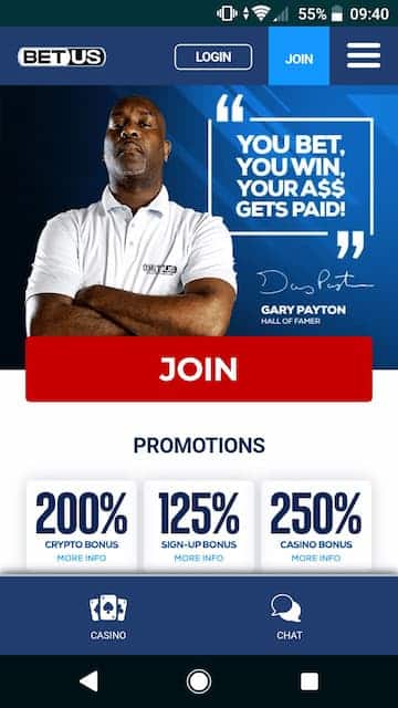 BetUS - Register for a betting app in Louisiana