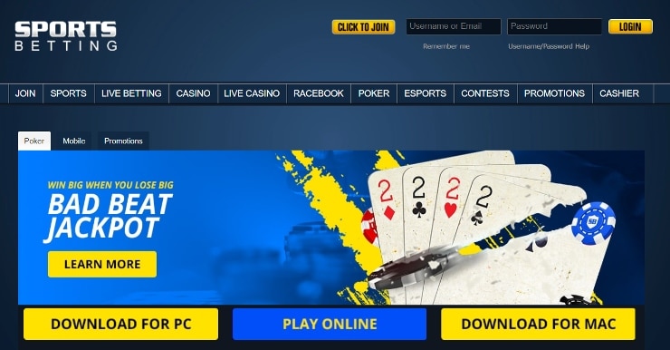 SportsBetting offers a decent selection of freeroll tournaments