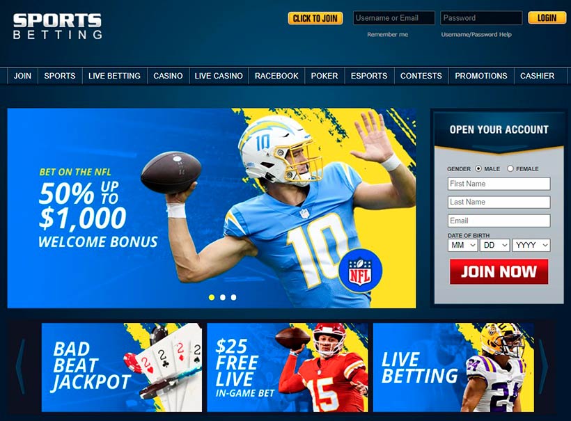 SportsBetting.ag Homepage