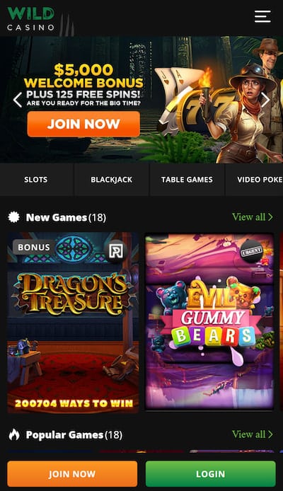 Wild Casino iPhone app