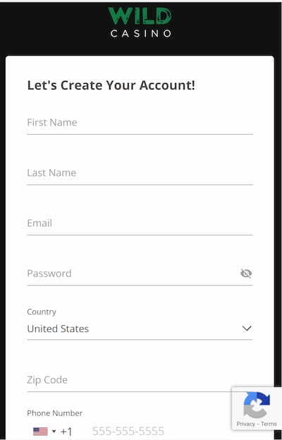 Wild casino app registration