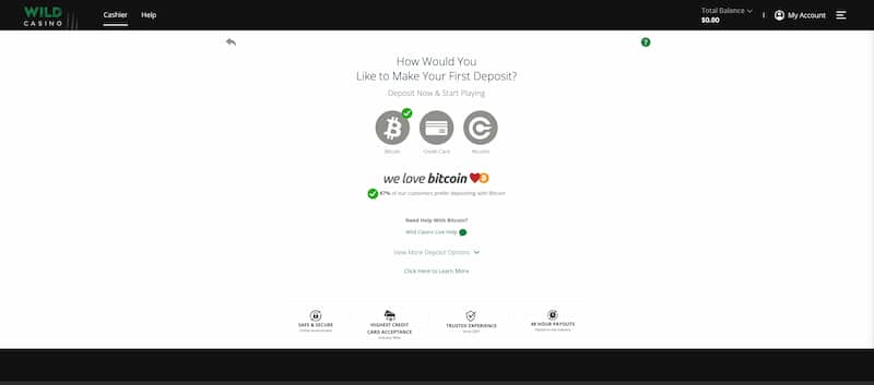 wild casino first deposit