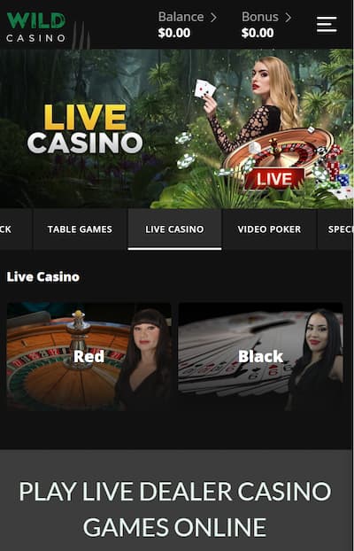 Wild Casino live android casino games