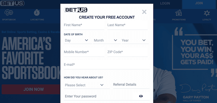 betus create account