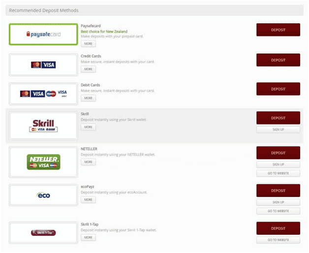Costa Rican online sportsbook deposits section