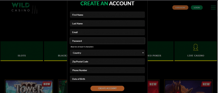 wild casino arizona verify account